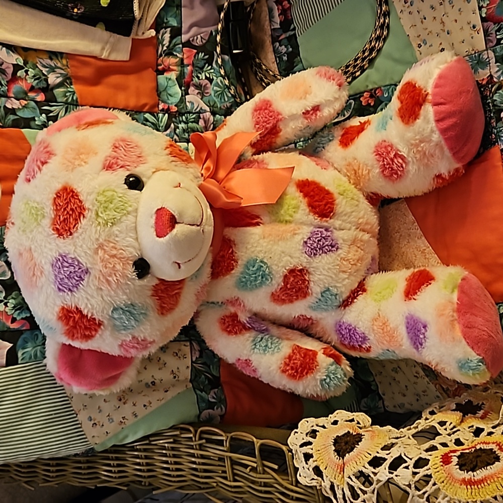 ❤️🎊Host Pick🎊❤️Teddy Bear Plush with hearts all over - Picture 5 of 11